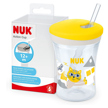 NUK Tasse Action Cup avec Paille 12 mois 230 ml – Bébé en Tunisie