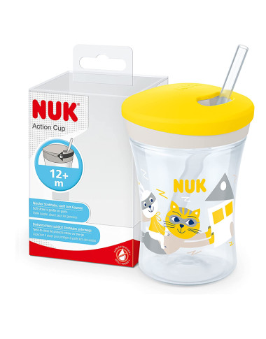 NUK Tasse Action Cup avec Paille 12 mois 230 ml – Bébé en Tunisie