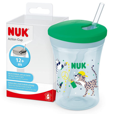 NUK Tasse Action Cup avec Paille 12 mois 230 ml – Bébé en Tunisie