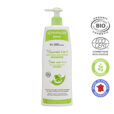 ALPHANOVA Moussant 3en1 Bio 400ml – Douceur Naturelle pour Bébé