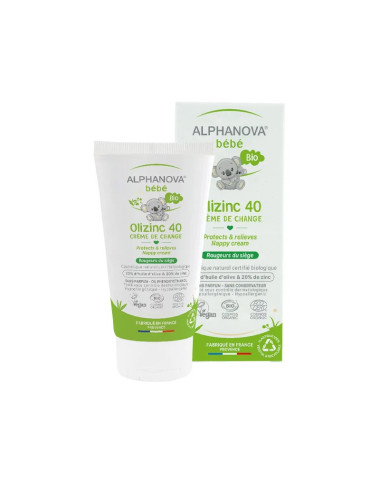 ALPHANOVA Olizinc 40 Crème de Change 50g – Protection Douce pour Bébé