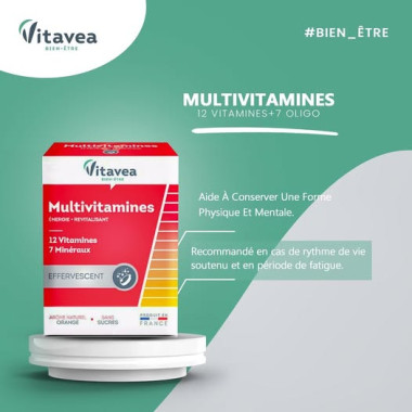 VITAVEA Multivitamines Effervescent 24 Comprimés – Énergie & Vitalité