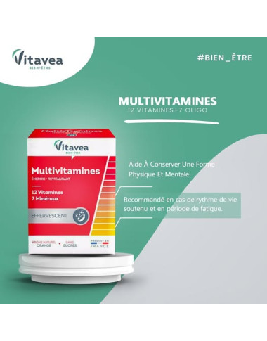 VITAVEA Multivitamines Effervescent 24 Comprimés – Énergie & Vitalité