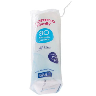 MATERNA Disques Coton Démaquillant 80 pcs – Douceur Visage