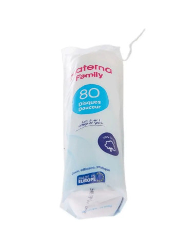 MATERNA Disques Coton Démaquillant 80 pcs – Douceur Visage