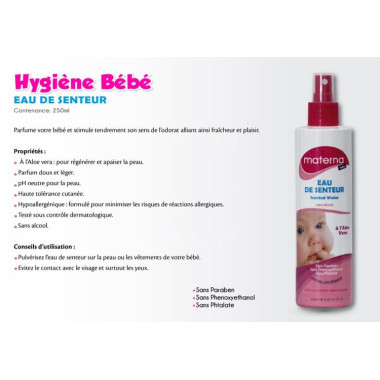 MATERNA Eau de Senteur Bébé 250 ml – Douceur et Parfum Léger