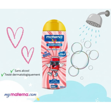 MATERNA Kids Shampooing 3en1 Cola 300 ml – Douceur et Parfum Fun