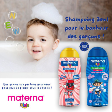 MATERNA Kids Shampooing 3en1 Cola 300 ml – Douceur et Parfum Fun
