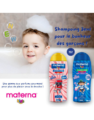 MATERNA Kids Shampooing 3en1 Cola 300 ml – Douceur et Parfum Fun