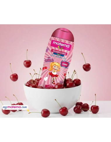 MATERNA Shampooing 3en1 Kids Cerise 300 ml – Douceur et Parfum Fruité