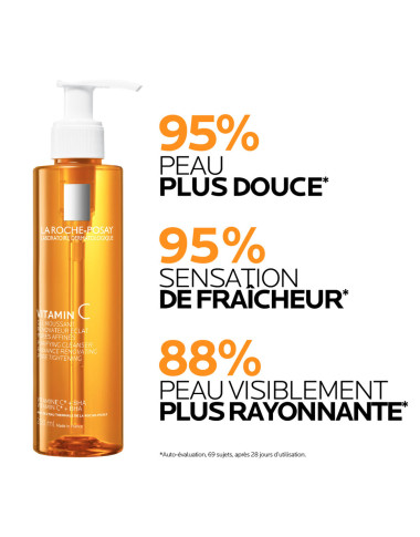 La Roche-Posay Vitamin C Gel Moussant 200ml en Tunisie | Nettoyant Éclat Visage