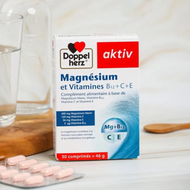 AKTIV Magnésium Vitamines B12 + C + E 30 Comprimés en Tunisie : Anti-fatigue & Énergie