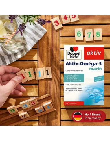 AKTIV Omega 3 Marin 60 Capsules en Tunisie : Santé du Cœur & Cerveau