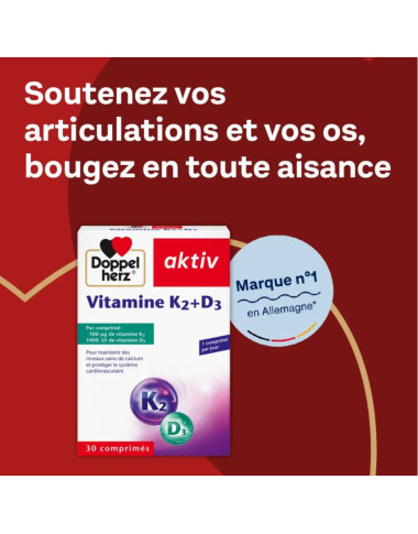 AKTIV Vitamine K2 + D3 30 Comprimés en Tunisie : Santé des Os & Immunité