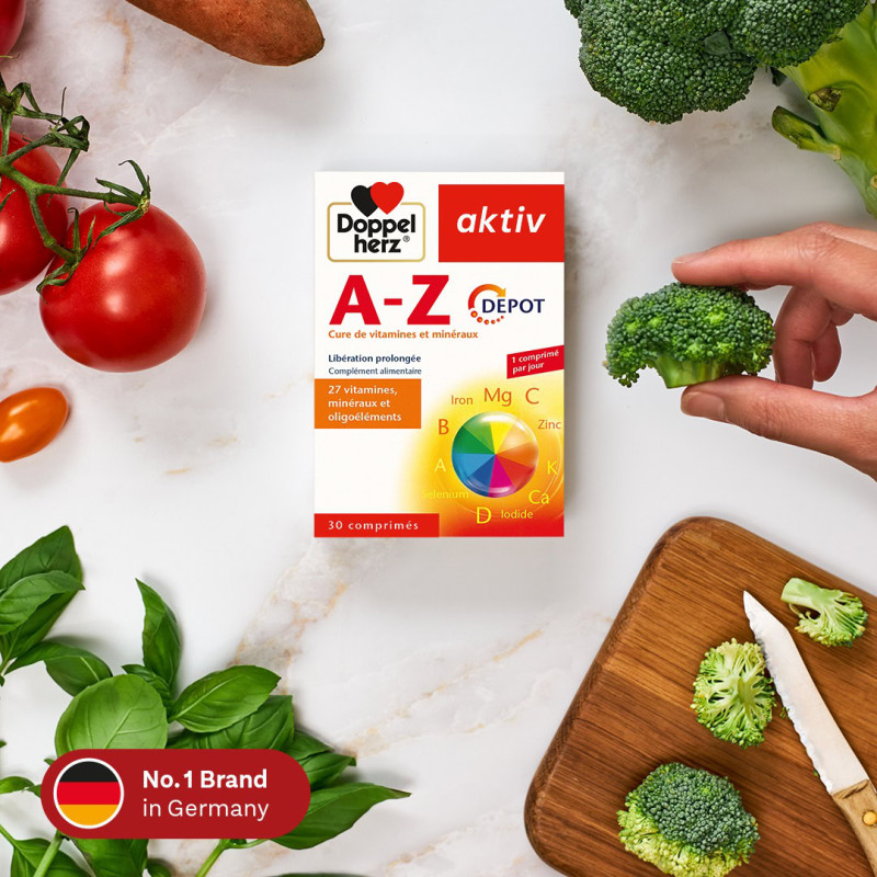 AKTIV A-Z AZ Action Durable 30 Comprimés en Tunisie : Multivitamines Complètes Énergie & Immunité