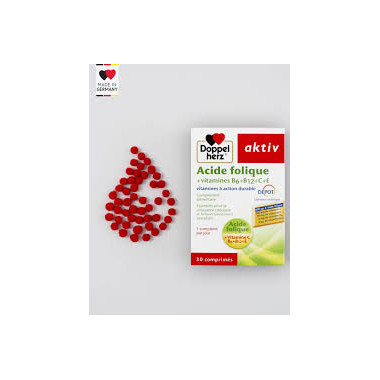 AKTIV Acide Folique Vitamines B + C + E 30 Comprimés en Tunisie : Énergie, Immunité & Grossesse