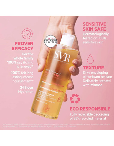 SVR Topialyse Huile Lavante 200ml – Nettoyant relipidant peau sèche en Tunisie
