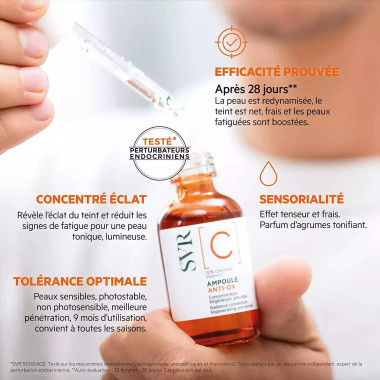 SVR Ampoule C Anti-Ox – Soin Antioxydant Vitamine C pour l’éclat en Tunisie