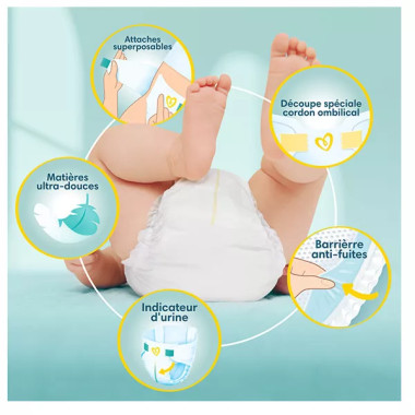 PAMPERS Couche T3 6-10 kg 36 Pièces en Tunisie | Protection & Confort Bébé