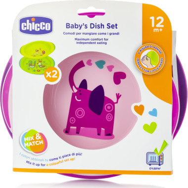 bebe maman chicco assiette lot/2 rose baby mam