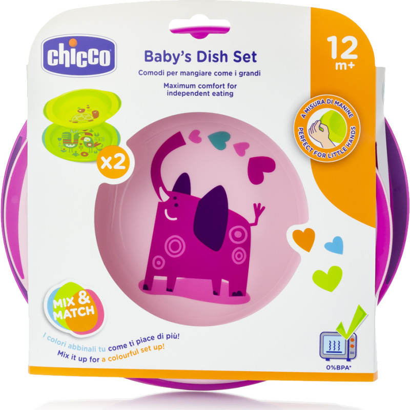 bebe maman chicco assiette lot/2 rose baby mam