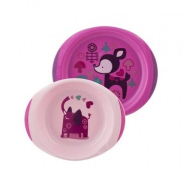 CHICCO Assiettes Lot de 2 Rose 12M+ en Tunisie – Repas Bébé