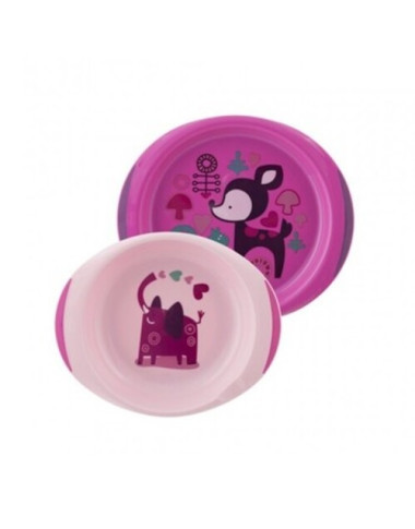 CHICCO Assiettes Lot de 2 Rose 12M+ en Tunisie – Repas Bébé