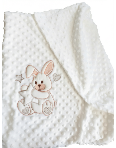 Couverture Ourson Blanc Cassé 80x110 – Douce et Confort Bébé en Tunisie
