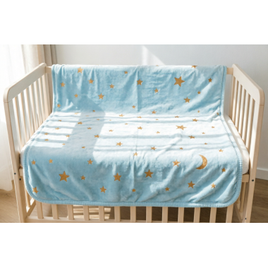 Couverture Étoile Bleu 80x110 – Douce et Chaude Bébé en Tunisie