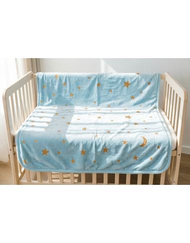 Couverture Étoile Bleu 80x110 – Douce et Chaude Bébé en Tunisie