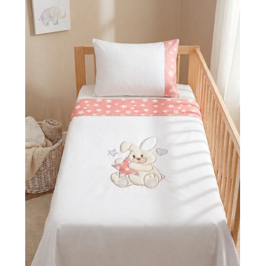 Parure de Lit Bébé Ours Rose | Douceur | Babymam