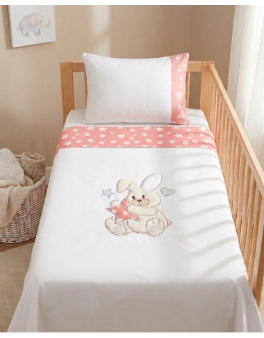 Parure de Lit Bébé Ours Rose | Douceur | Babymam