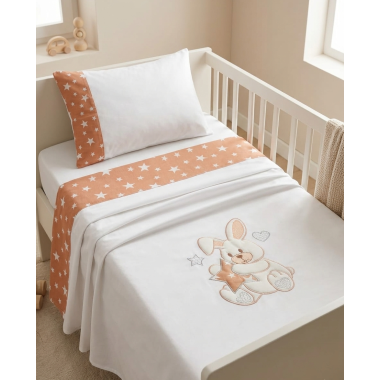 Parure Drap Ourson Bébé Beige – Ensemble Linge de Lit Doux pour Nouveau-né