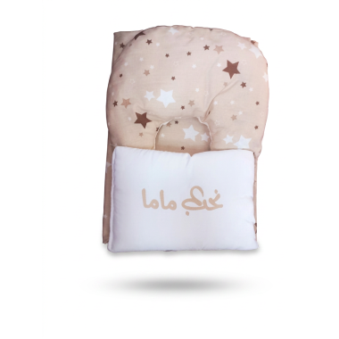 bebe maman parure drap coussin cou beige baby mam