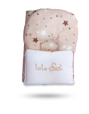 bebe maman parure drap coussin cou beige baby mam