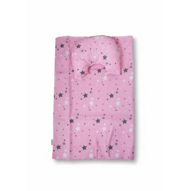 Parure Drap + 2 Coussins Bébé Rose – Douceur et Élégance pour Chambre de Bébé