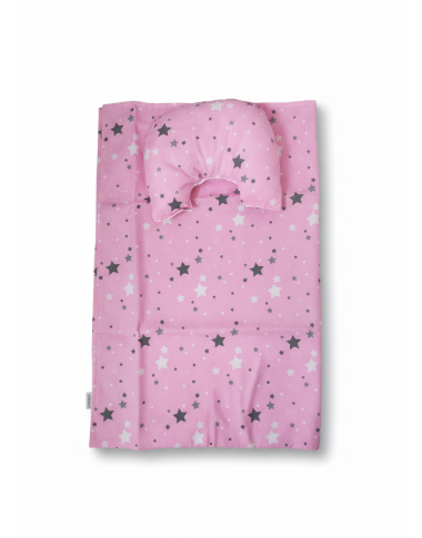 Parure Drap + 2 Coussins Bébé Rose – Douceur et Élégance pour Chambre de Bébé