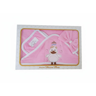 Sortie de bain bébé à capuche rose en Tunisie – Douce et absorbante