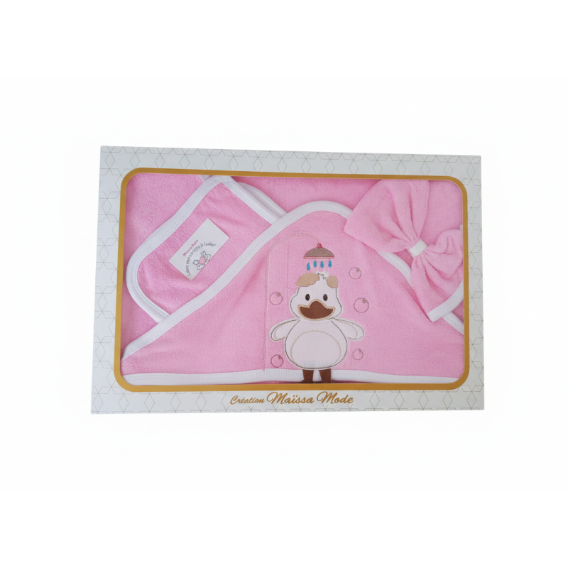 Sortie de bain bébé à capuche rose en Tunisie – Douce et absorbante