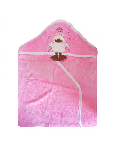 Sortie de bain bébé à capuche rose en Tunisie – Douce et absorbante
