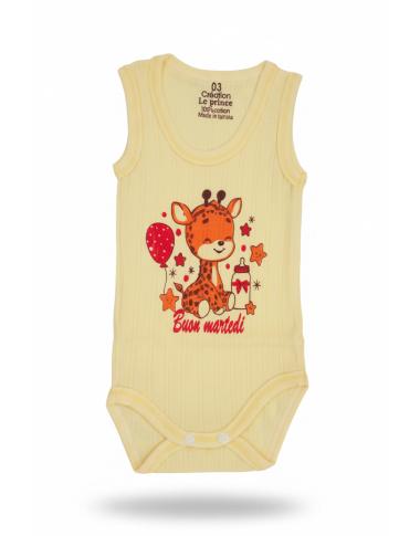 bebe maman body sans manche jaune sous vetements baby mam