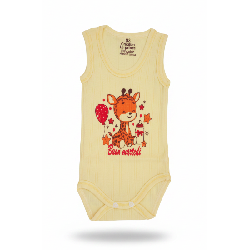 bebe maman body sans manche jaune sous vetements baby mam