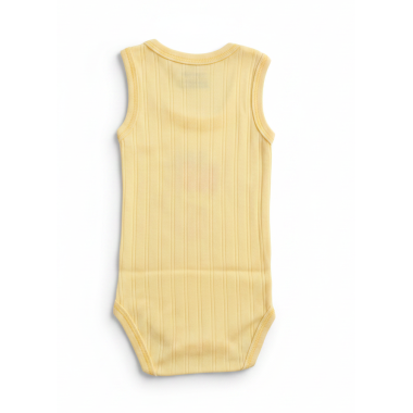 Body sans manche bébé jaune : sous-vêtement doux en coton pour nouveau-né
