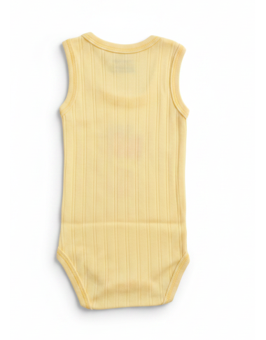 Body sans manche bébé jaune : sous-vêtement doux en coton pour nouveau-né