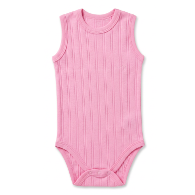 Body sans manche bébé rose : sous-vêtement doux en coton pour nouveau-né