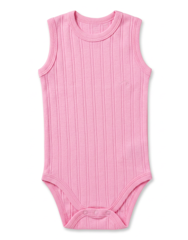 Body sans manche bébé rose : sous-vêtement doux en coton pour nouveau-né