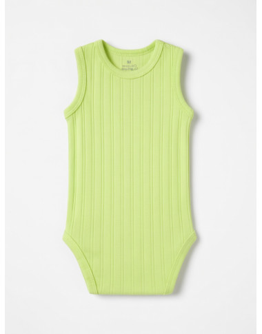 Body sans manche bébé vert : sous-vêtement doux en coton pour nouveau-né