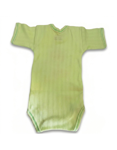 Body demi manche bébé vert : sous-vêtement confortable en coton pour nouveau-né