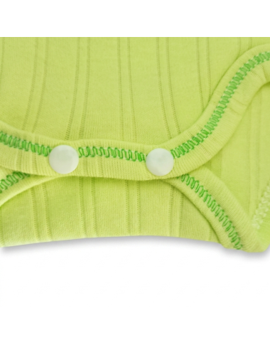 Body demi manche bébé vert : sous-vêtement confortable en coton pour nouveau-né