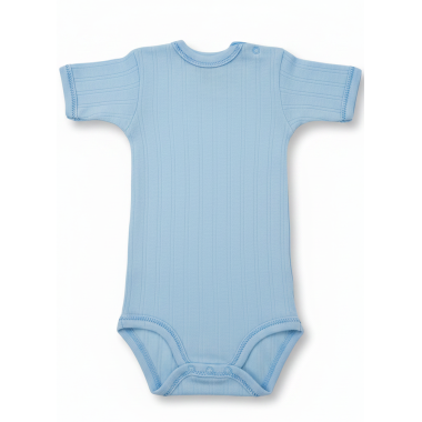 Body demi manche bébé bleu : sous-vêtement confortable en coton pour nouveau-né
